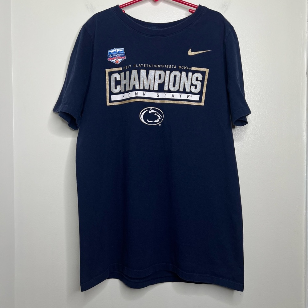 Nike Penn State 2017 Fiesta Bowl Champions T Shirt Youth Size Large Athletic Cut